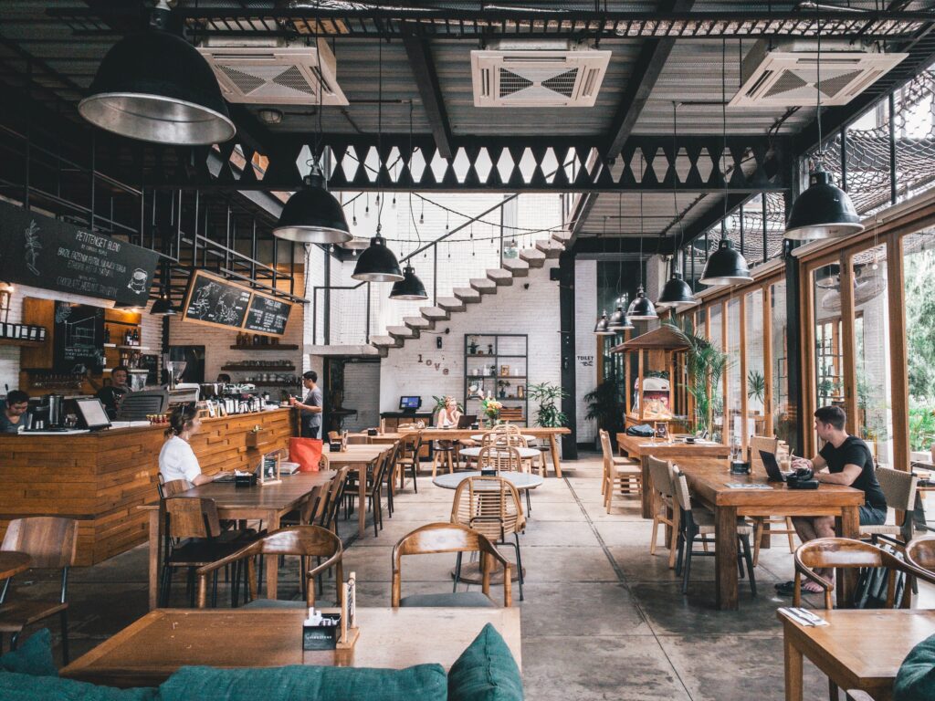 The picture shows a nearly empty restaurant to represent the value of analyzing course offerings to adapt to enrollment declines.